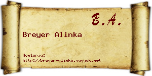 Breyer Alinka névjegykártya